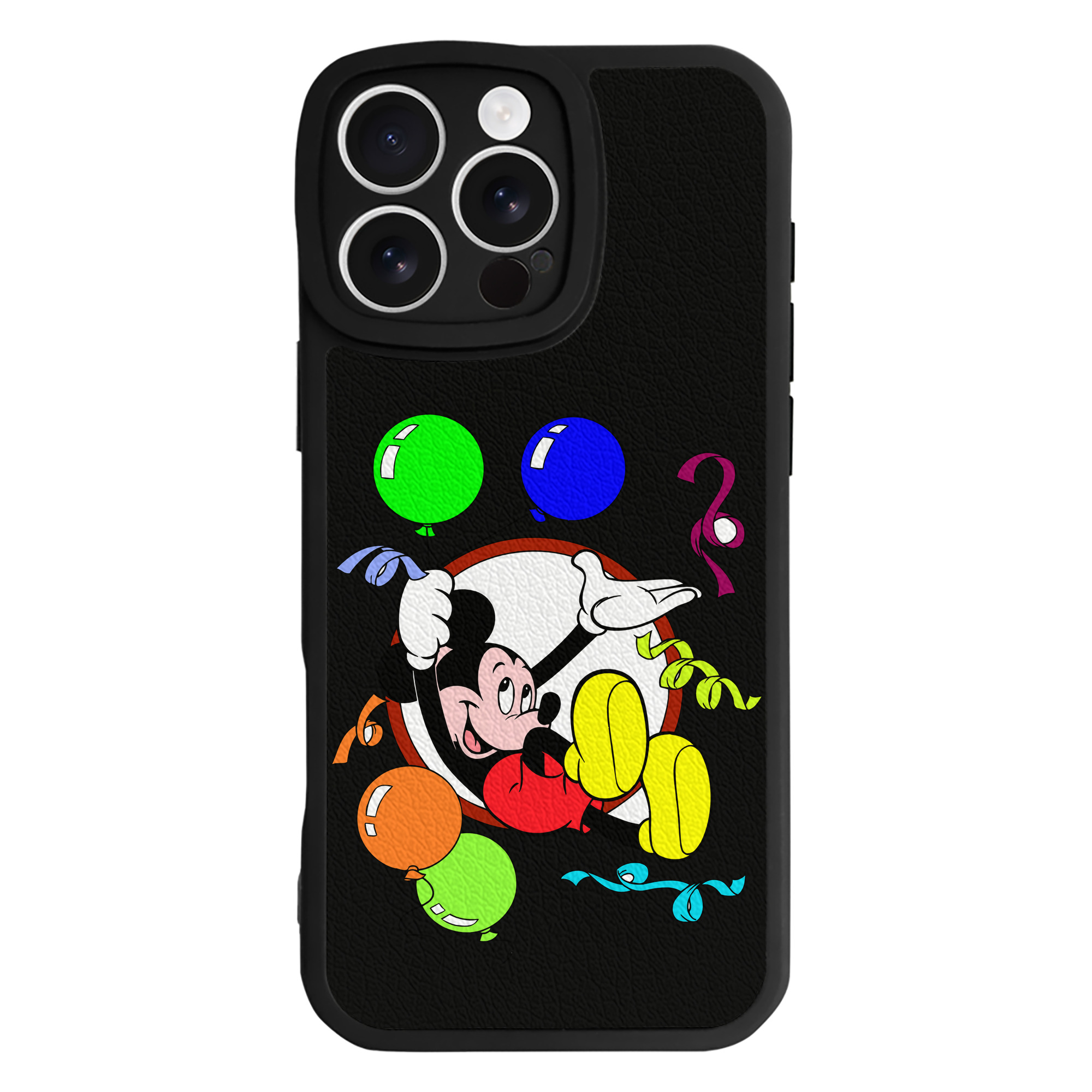 （画像用） ミッキーマウス Mickey Mouse 【iPhone 16シリーズ対応】シリコンスマホケース（レザー調） 材質：シリコン